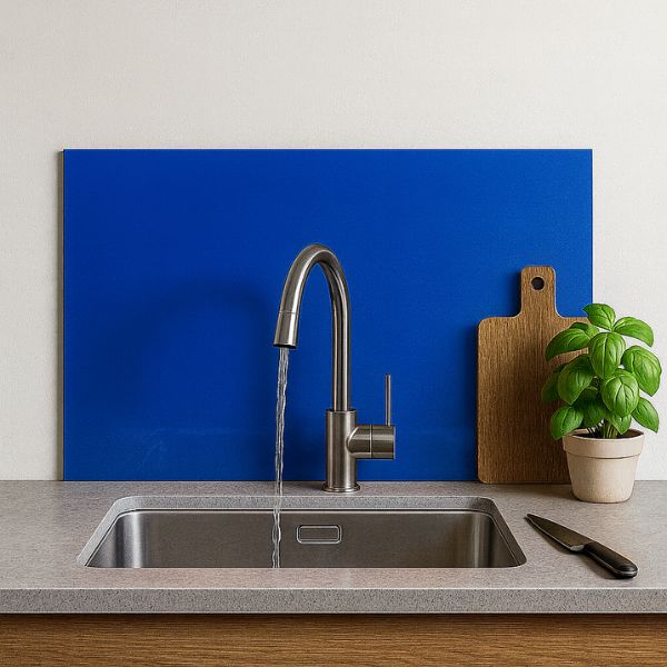 Crédence verre laqué bleu