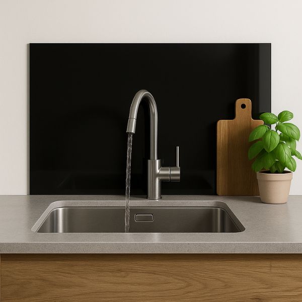 crédence verre laqué noir