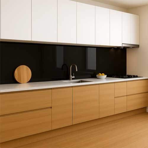 crédence cuisine noire