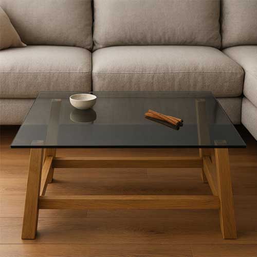 Plateau en verre teint&eacute;