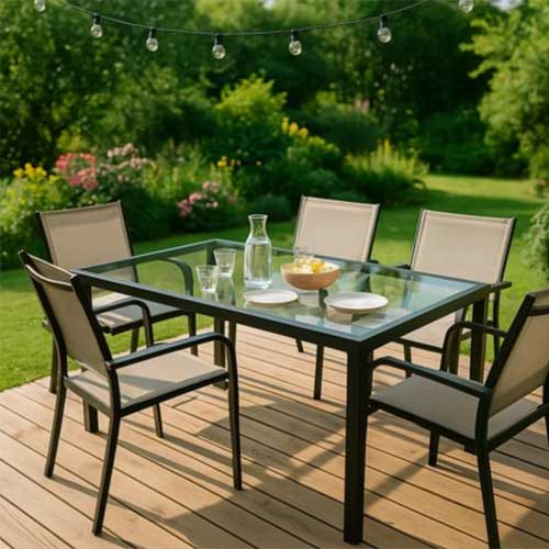Plateau table jardin transparent Verre sur mesure