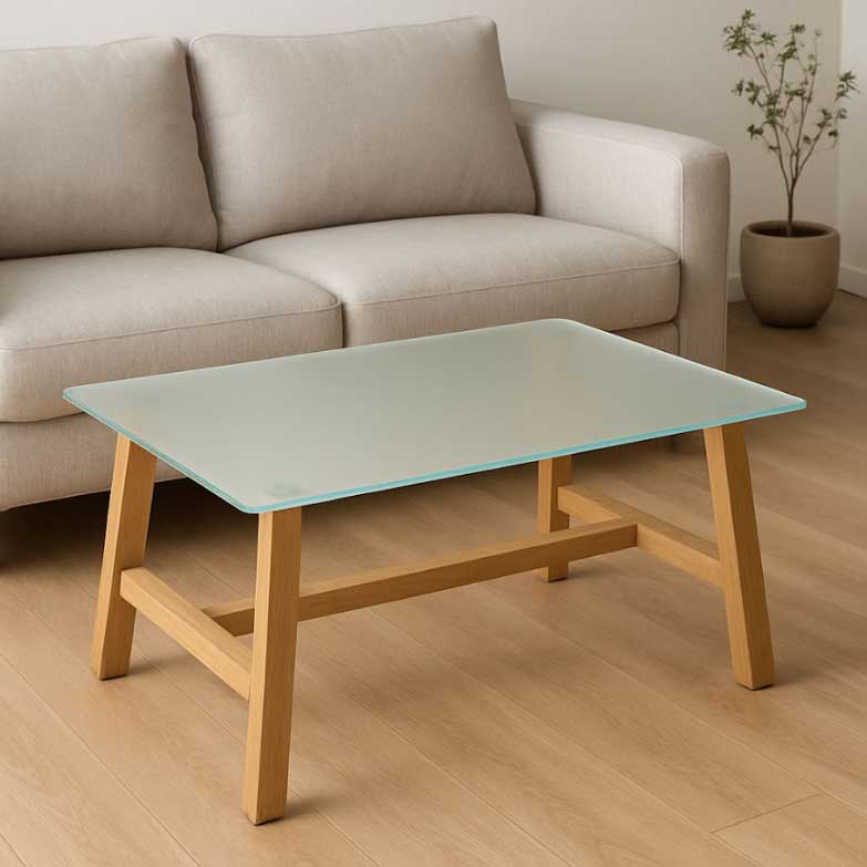 Plateau en verre dépoli