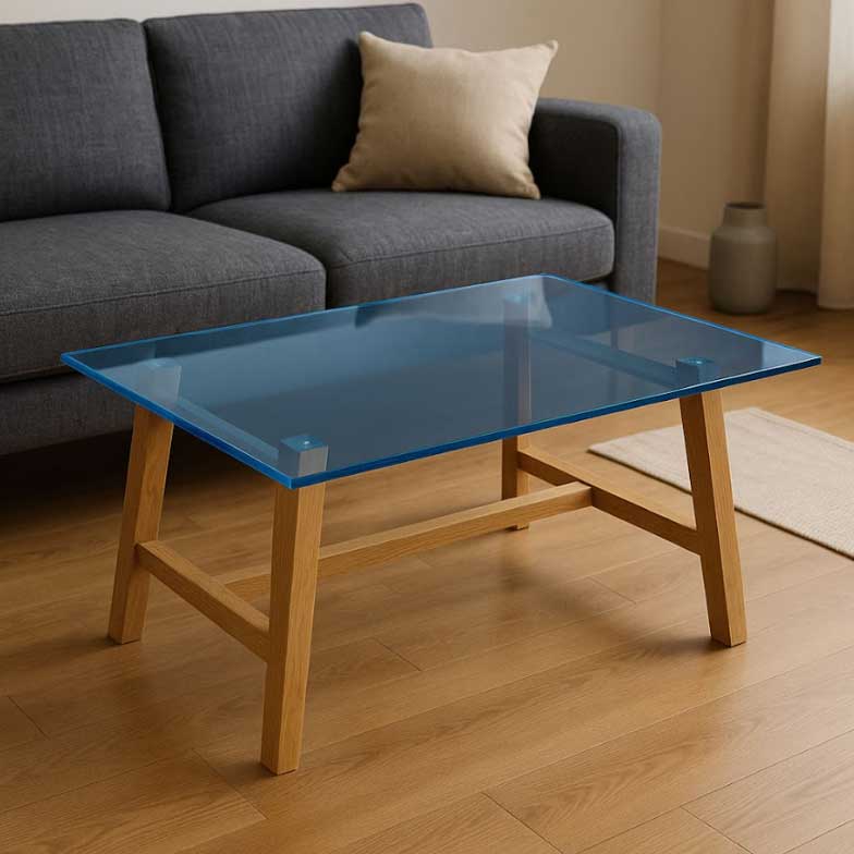 Plateau en verre teinté