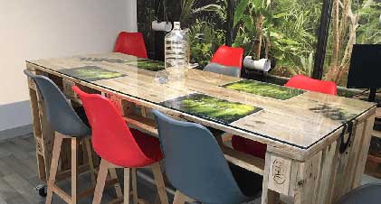 Plateau verre trempé diamètre 110cm pour tables rondes Cigale