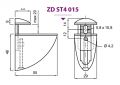 ZD ST4 935 PELICAN ZD ST4 - Support étagère en verre - long 55 mm