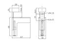 ZD ST2 015 Support rectangle pour étagère en verre - long 67 mm