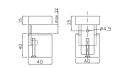 ZD ST1 015 Support carré pour étagère en verre -  40x40 mm